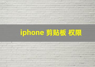 iphone 剪贴板 权限